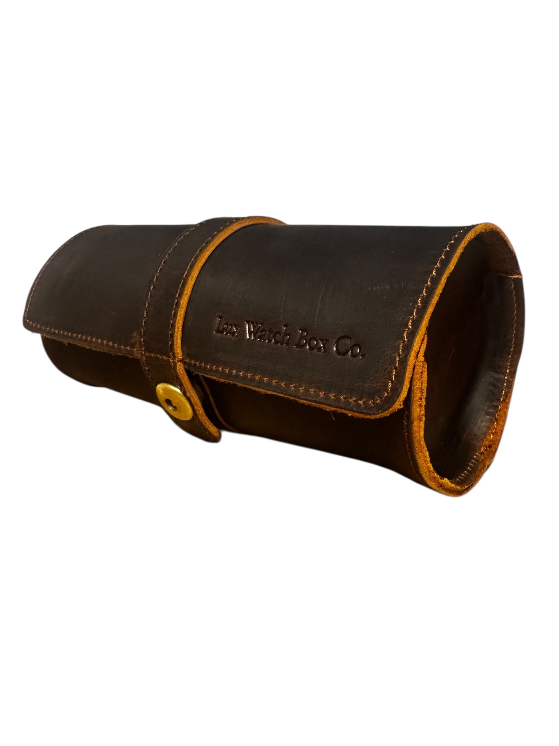 Burlington 3 Watch Roll - Bourbon Leather