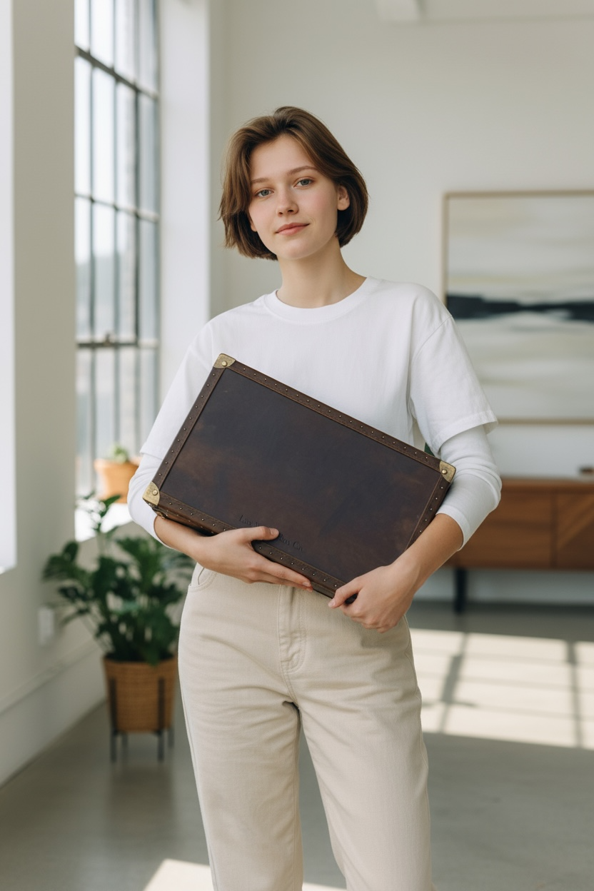 Burlington 10 Watch Chest - Bourbon Leather