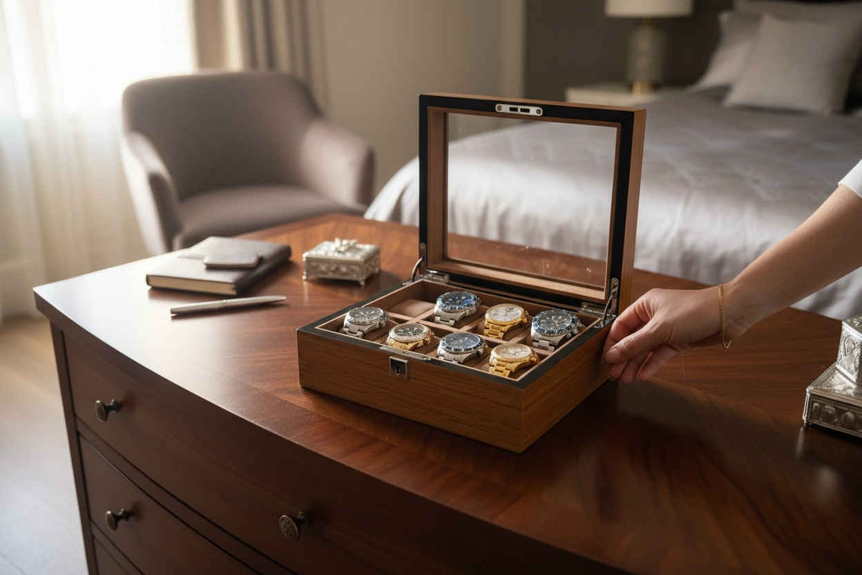 Heritage 8 Watch Box - Chestnut Brown