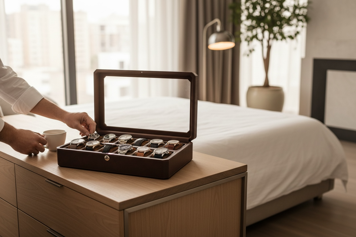 Mayfair 12 Watch Box - Saddle Brown