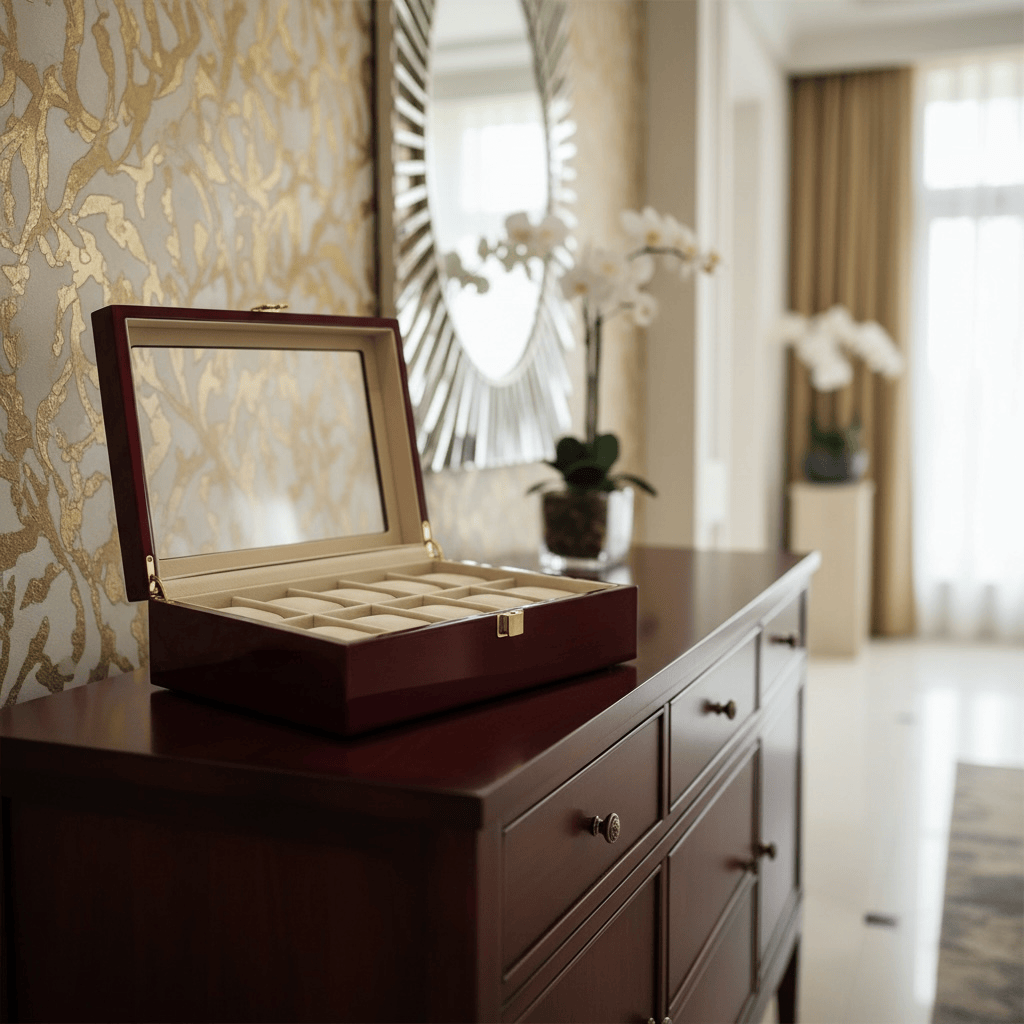 Lux Watch Box Co Watch Box 10 Foundry 10 Watch Box - Cherry Redwood