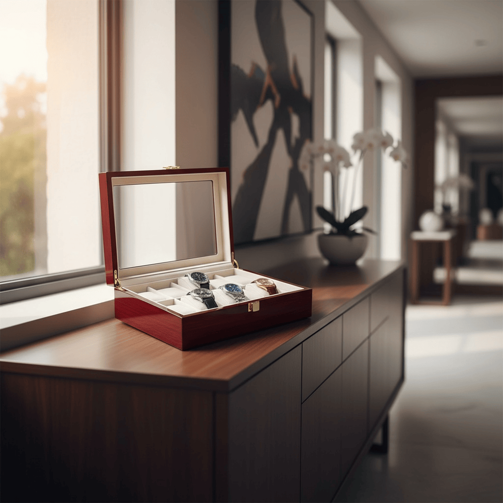 Lux Watch Box Co Watch Box 10 Foundry 10 Watch Box - Cherry Redwood