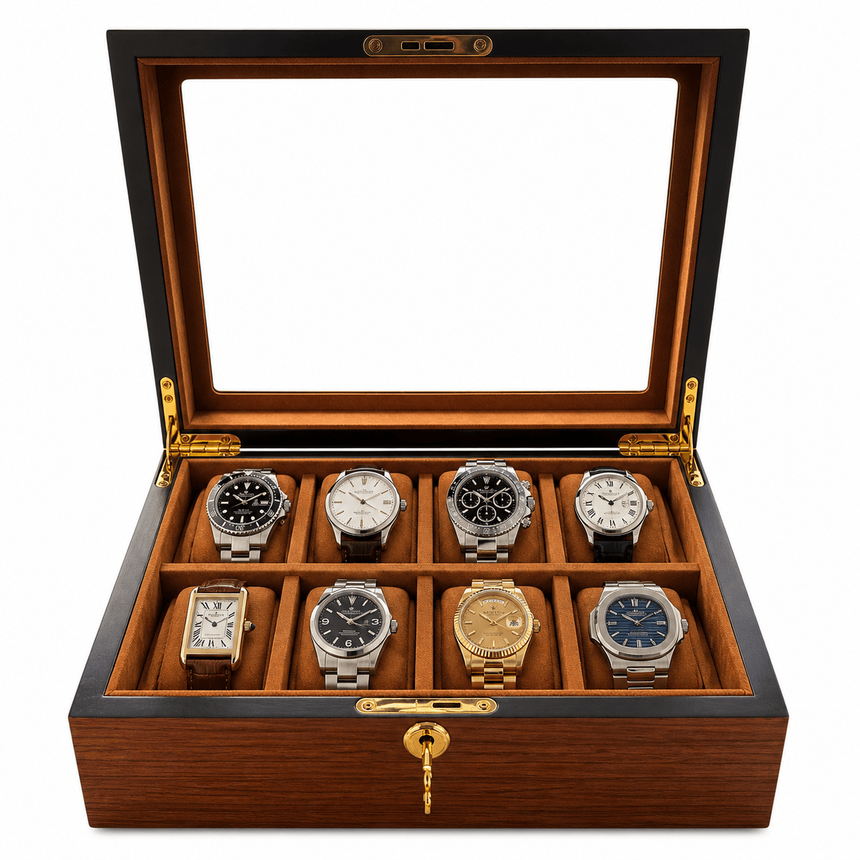 Lux Watch Box Co Watch Box 10 Heritage 10 Watch Box - Amber Chestnut