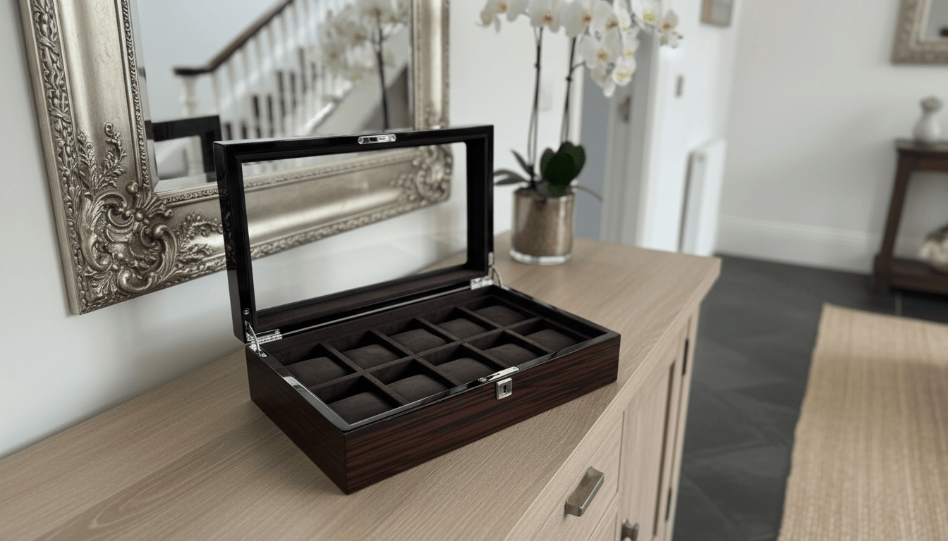 Lux Watch Box Co Watch Box 10 Heritage 10 Watch Box - Espresso Black