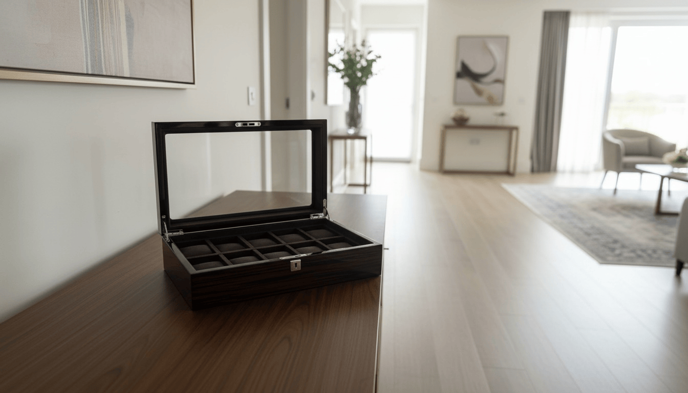 Lux Watch Box Co Watch Box 10 Heritage 10 Watch Box - Espresso Black