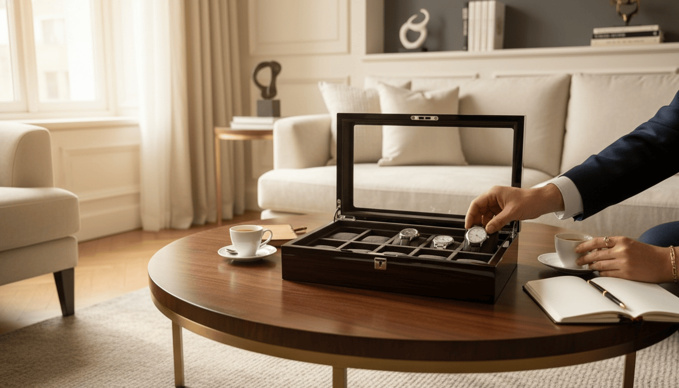 Lux Watch Box Co Watch Box 10 Heritage 10 Watch Box - Espresso Black