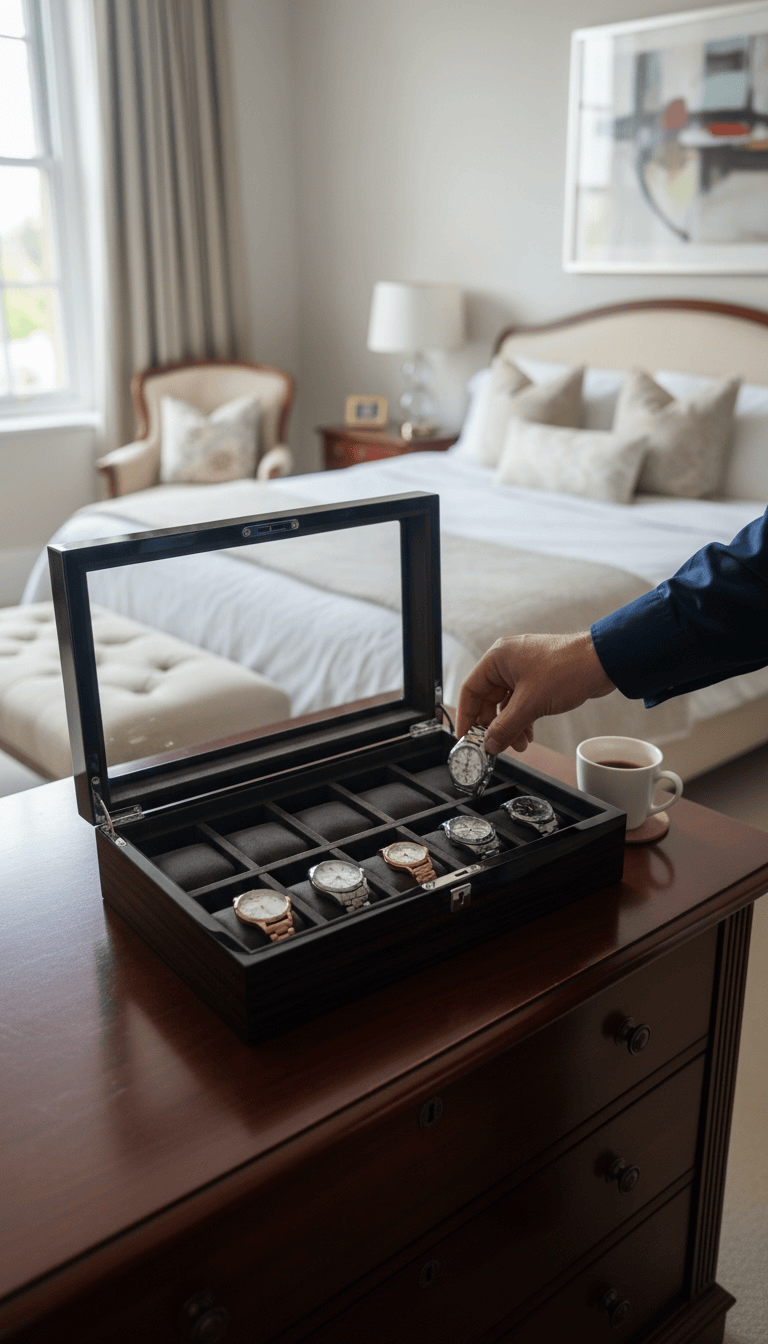 Lux Watch Box Co Watch Box 10 Heritage 10 Watch Box - Espresso Black