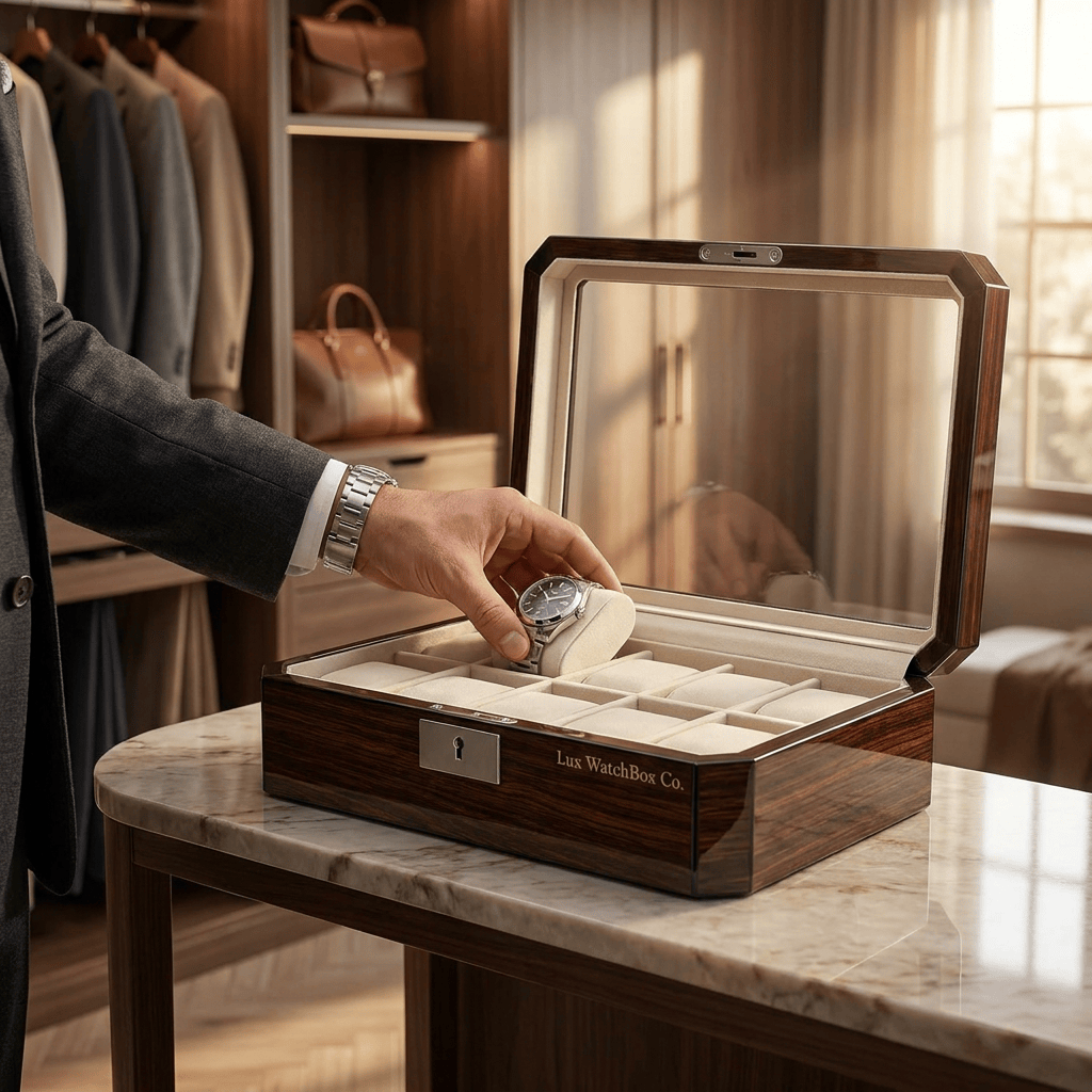 Lux Watch Box Co Watch Box 10 Pavilion 10 Watch Box - Burnished Walnut