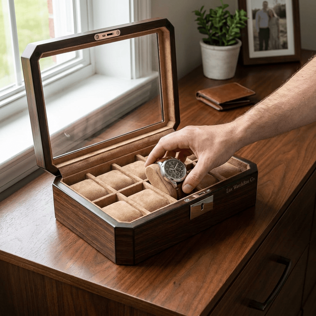 Lux Watch Box Co Watch Box 10 Pavilion 10 Watch Box - Burnished Walnut