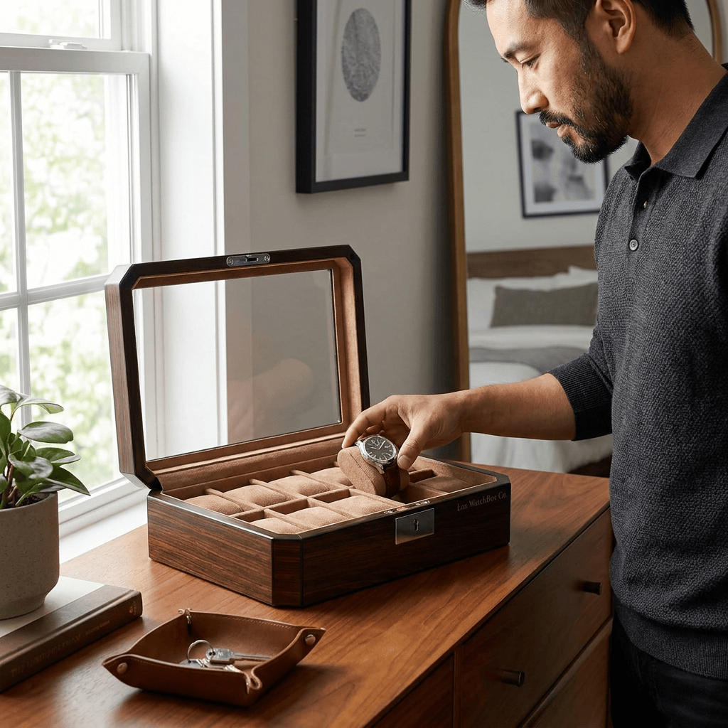 Lux Watch Box Co Watch Box 10 Pavilion 10 Watch Box - Burnished Walnut