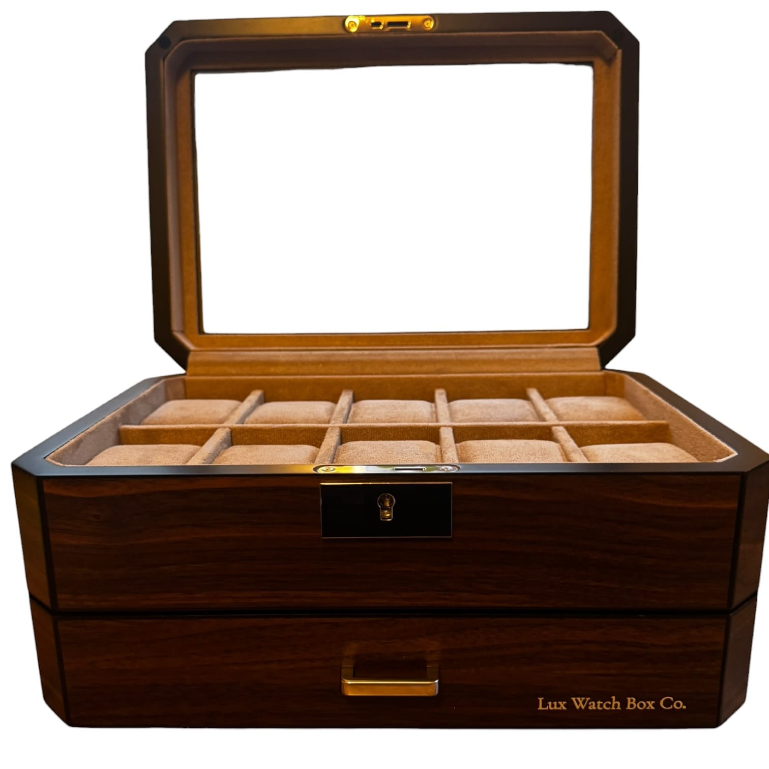 Lux Watch Box Co Watch Box 10 Pavilion Valet 10 Watch Box - Burnished Walnut