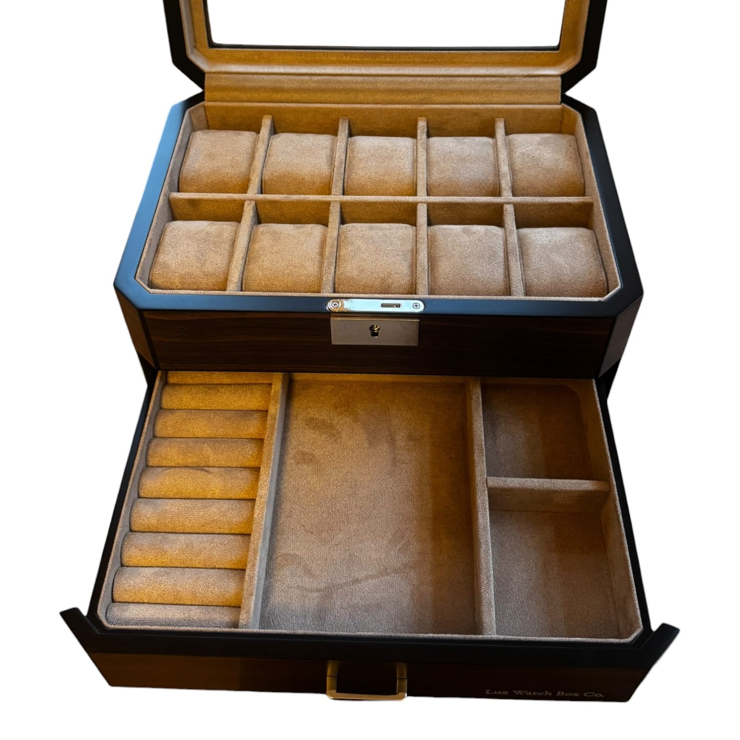 Lux Watch Box Co Watch Box 10 Pavilion Valet 10 Watch Box - Burnished Walnut