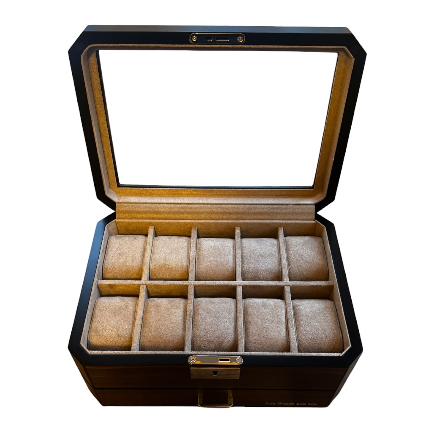 Lux Watch Box Co Watch Box 10 Pavilion Valet 10 Watch Box - Burnished Walnut