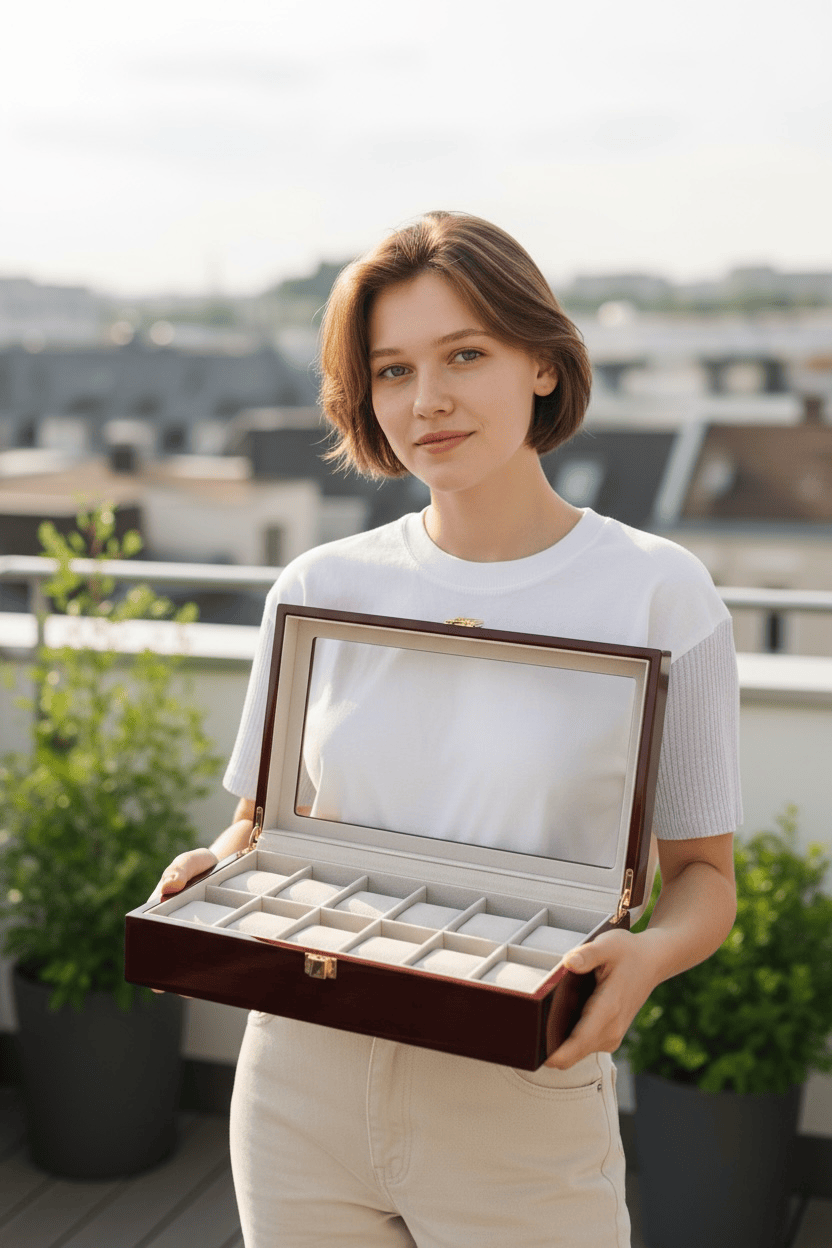 Lux Watch Box Co Watch Box 12 Foundry 12 Watch Box - Cherry Redwood