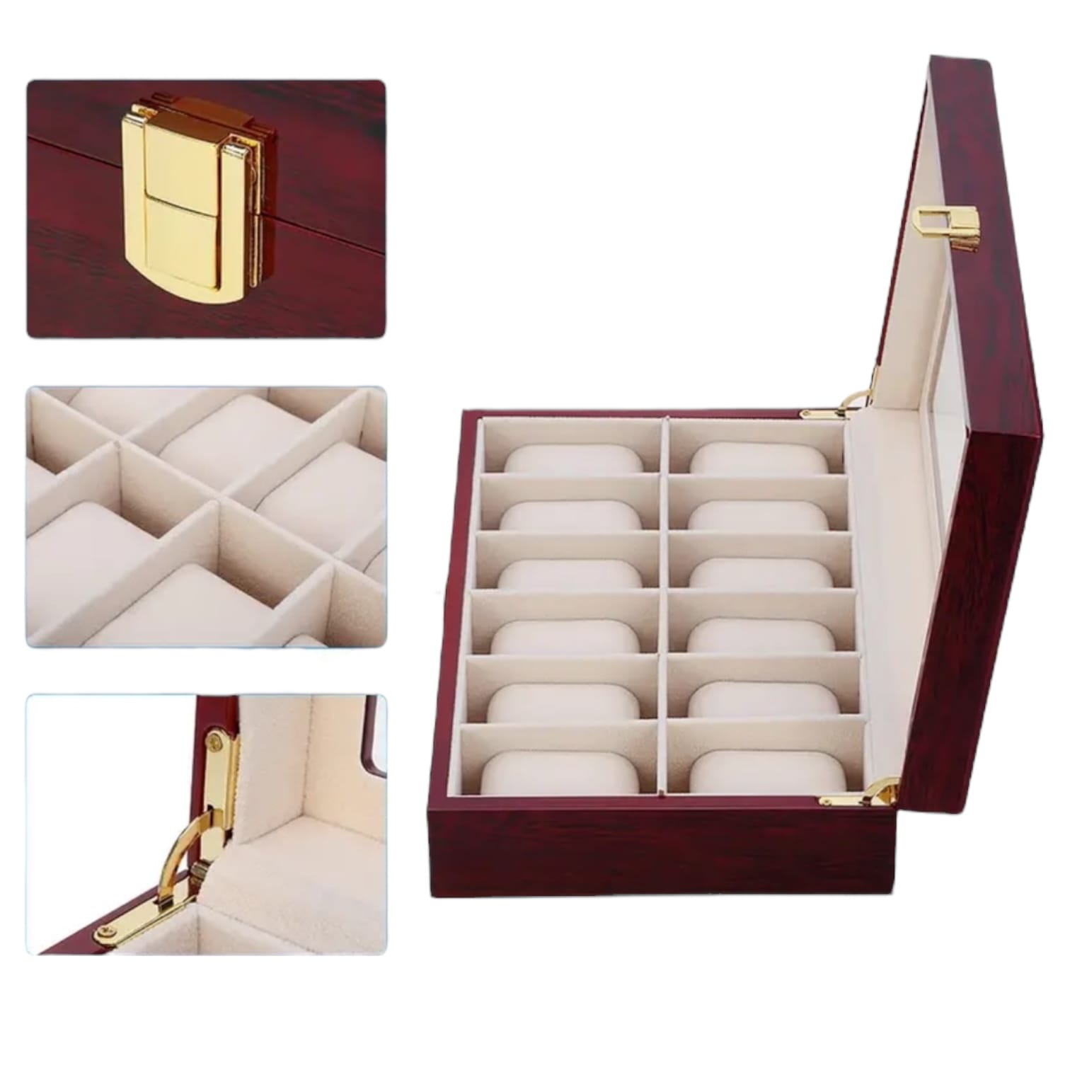 Lux Watch Box Co Watch Box 12 Foundry 12 Watch Box - Cherry Redwood