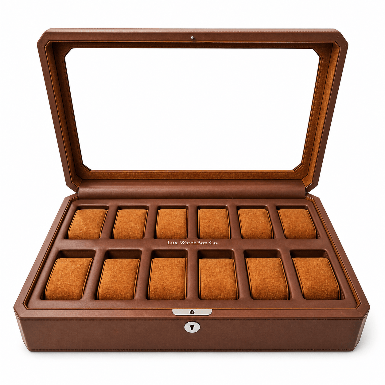 Lux Watch Box Co Watch Box 12 Mayfair 12 Watch Box - Saddle Brown