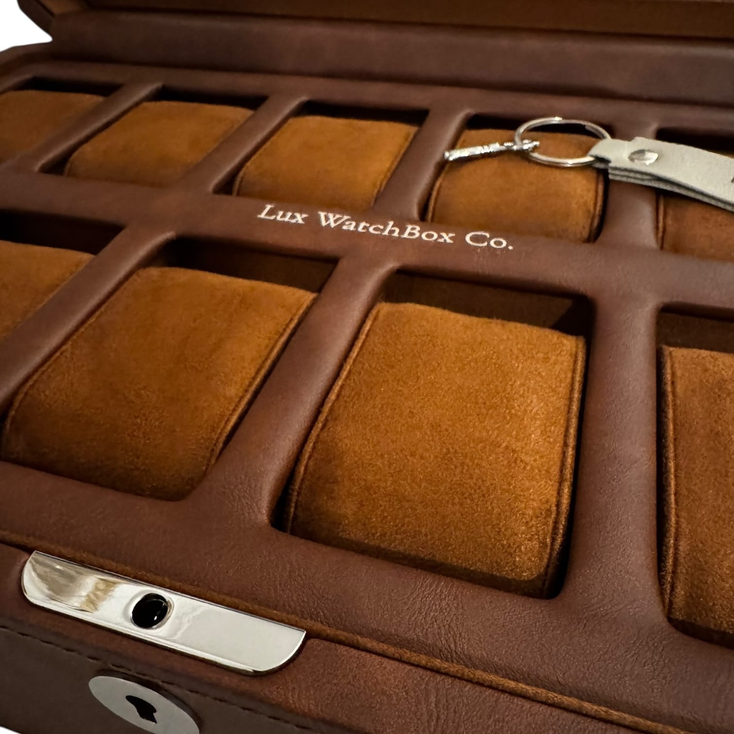 Lux Watch Box Co Watch Box 12 Mayfair 12 Watch Box - Saddle Brown