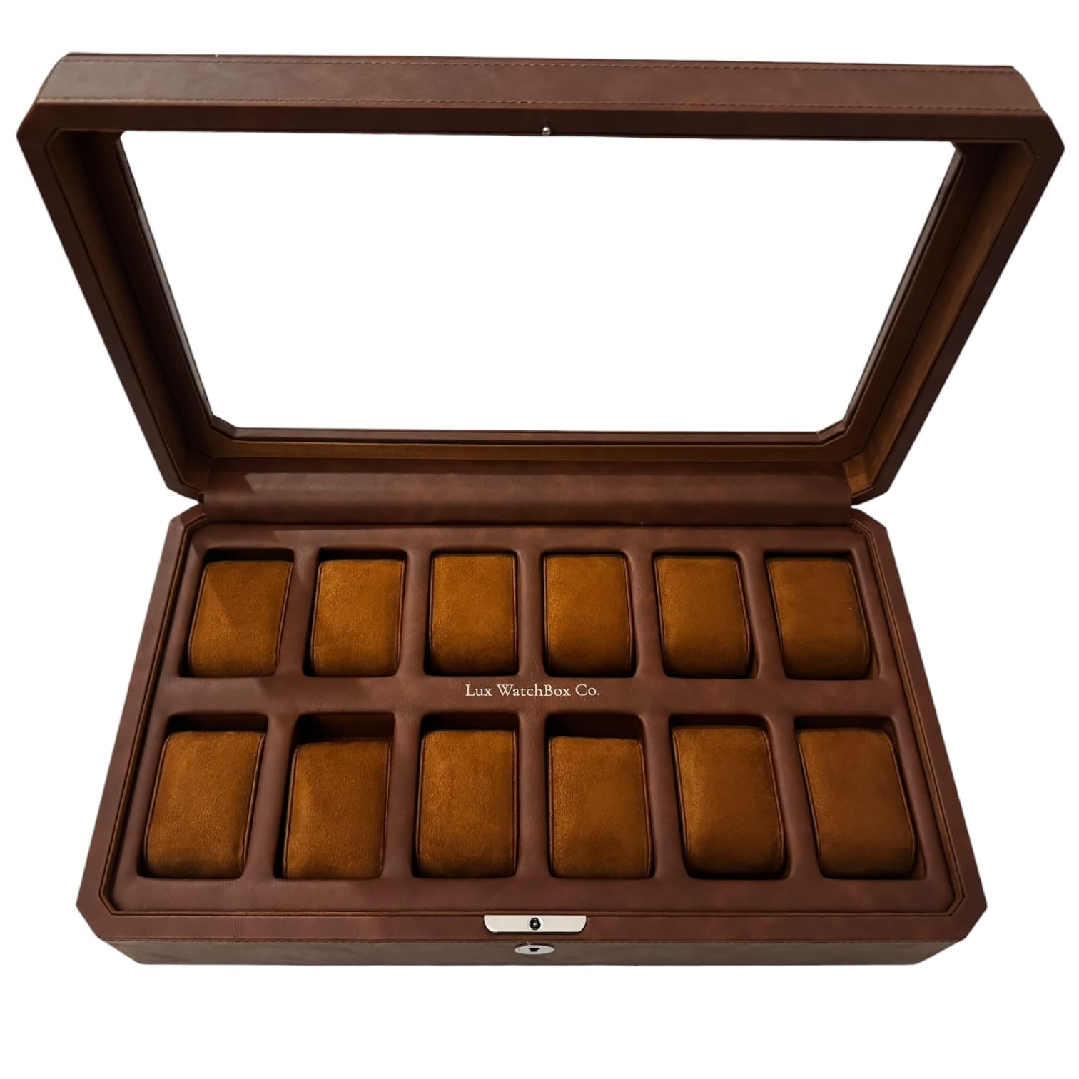 Lux Watch Box Co Watch Box 12 Mayfair 12 Watch Box - Saddle Brown