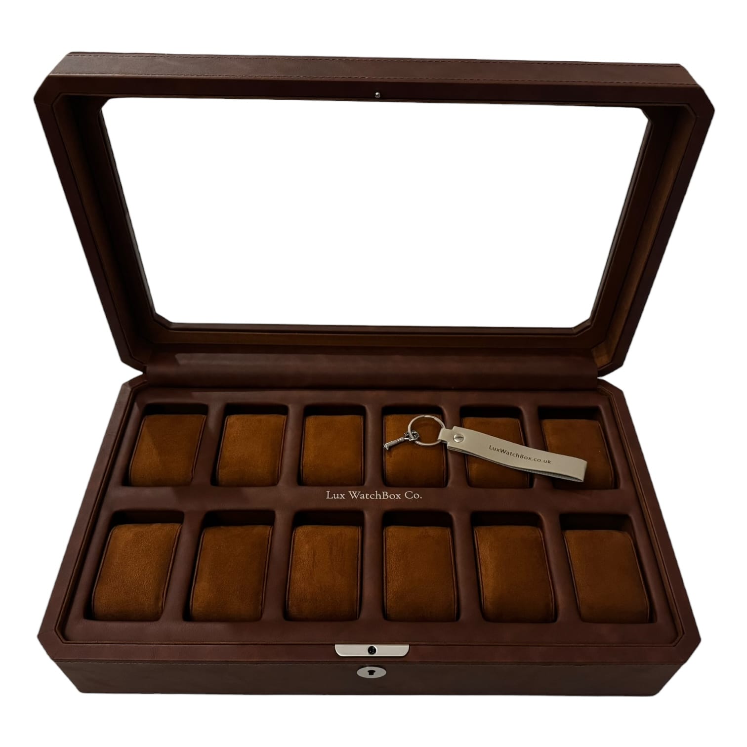 Lux Watch Box Co Watch Box 12 Mayfair 12 Watch Box - Saddle Brown