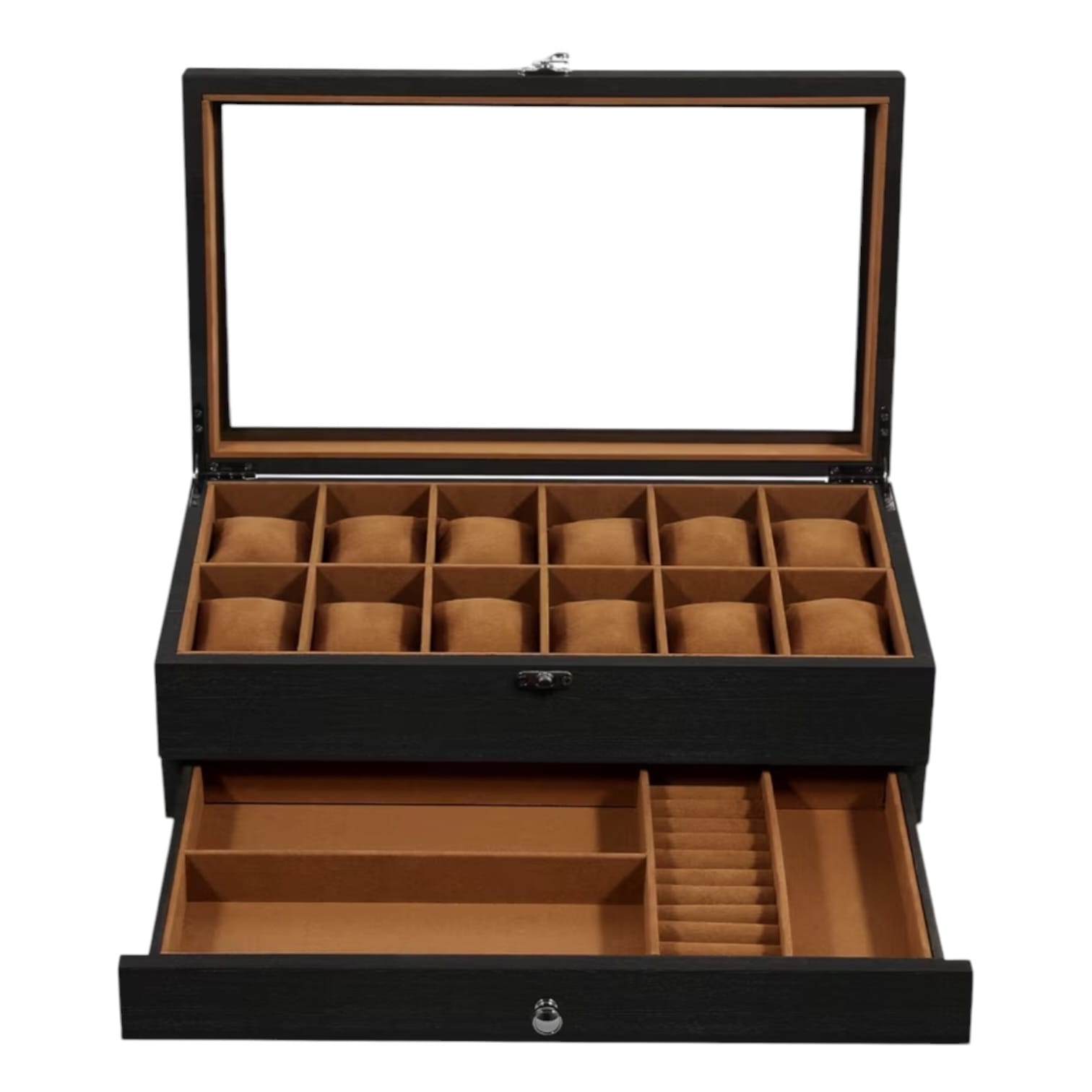 Lux Watch Box Co Watch Box 12 Signature 12 Watch Box - Piano Black