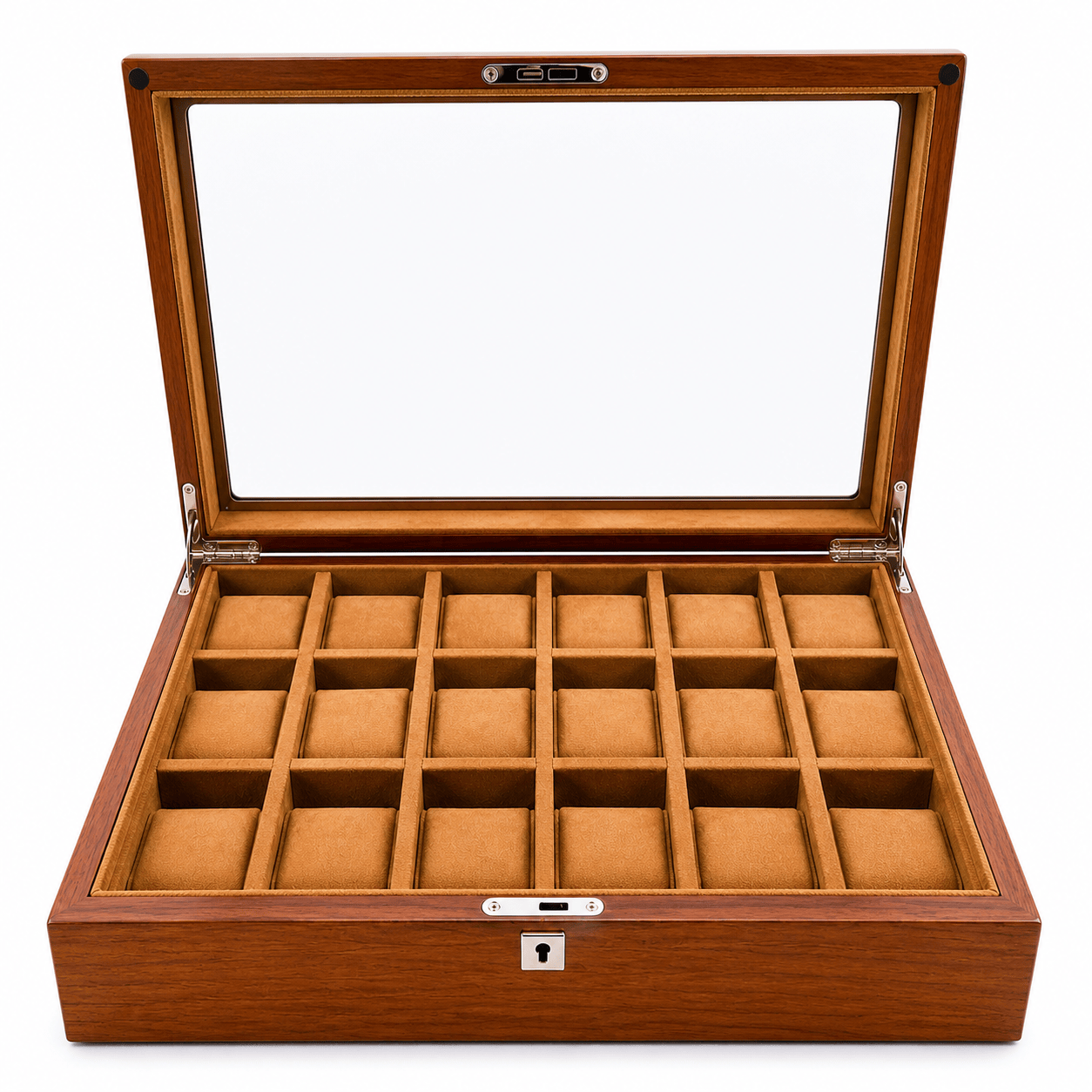 Lux Watch Box Co Watch Box 18 Heritage 18 Watch Box - Chestnut Brown