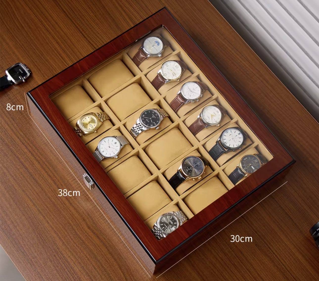 Lux Watch Box Co Watch Box 18 Heritage 18 Watch Box - Walnut Lacquer