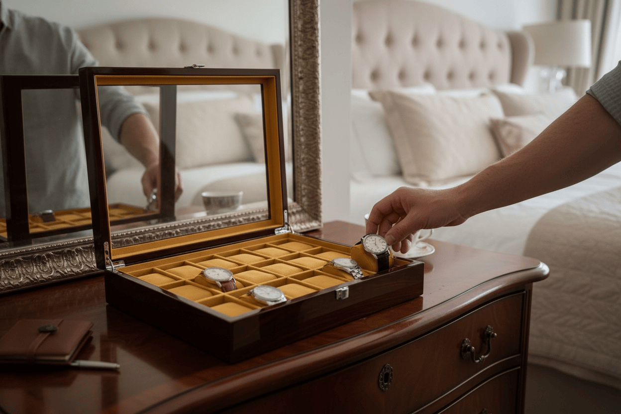 Lux Watch Box Co Watch Box 18 Heritage 18 Watch Box - Walnut Lacquer