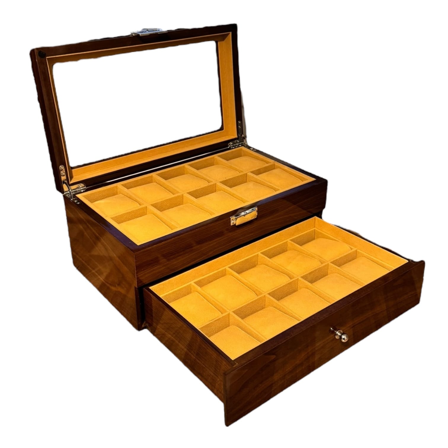 Lux Watch Box Co Watch Box 20 Heritage 20 Watch Box - Walnut Lacquer