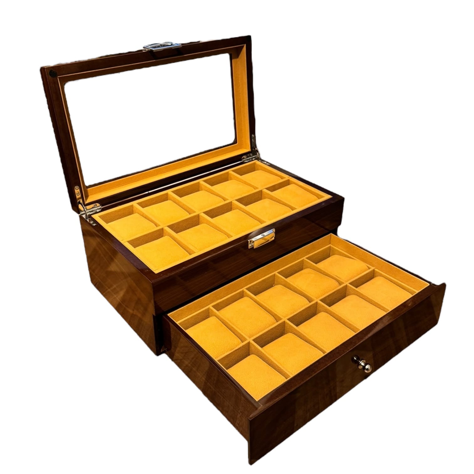 Lux Watch Box Co Watch Box 20 Heritage 20 Watch Box - Walnut Lacquer