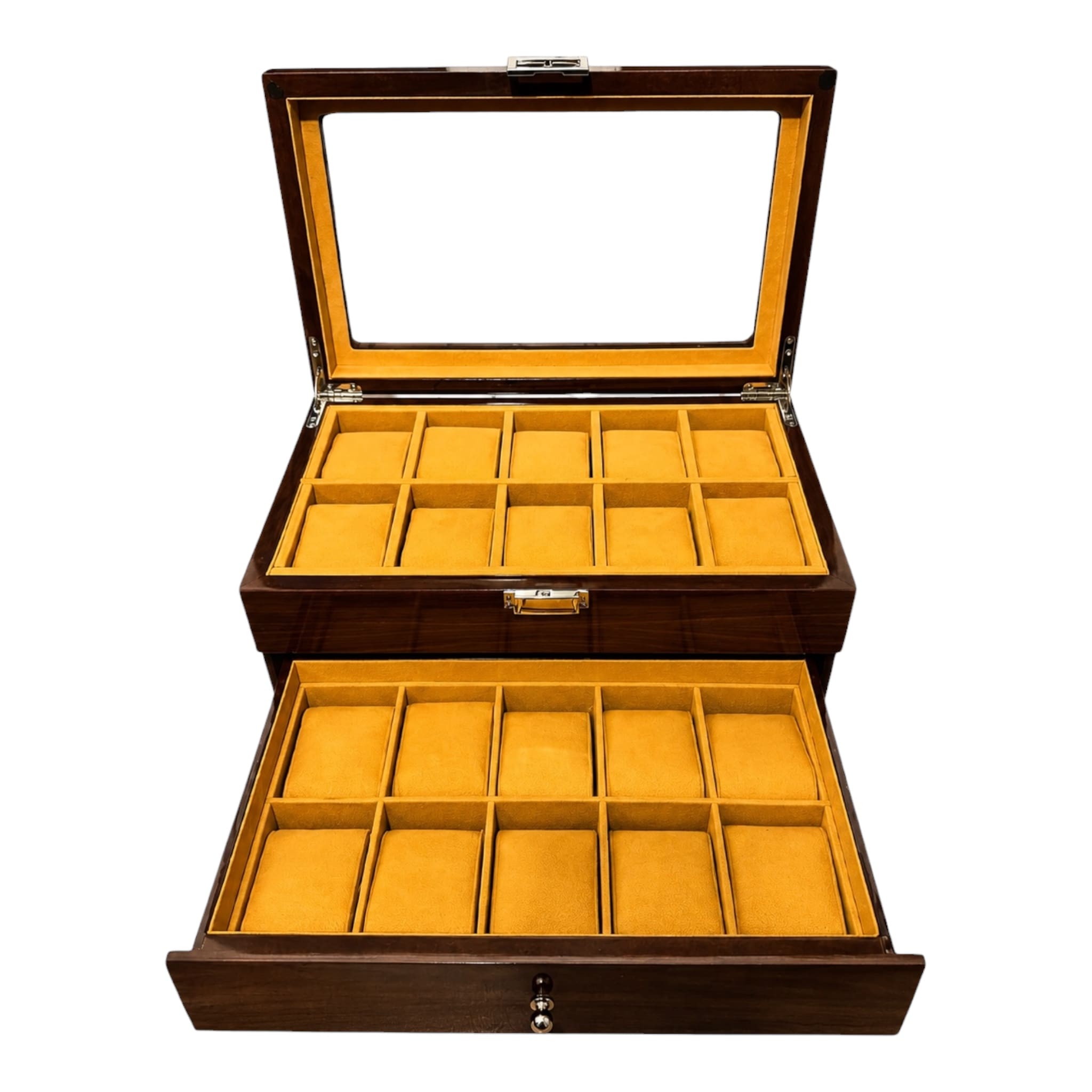 Lux Watch Box Co Watch Box 20 Heritage 20 Watch Box - Walnut Lacquer