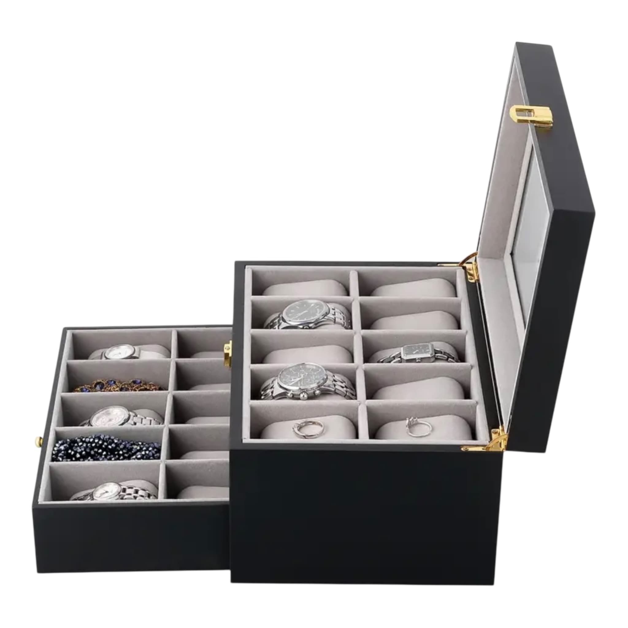 Lux Watch Box Co Watch Box 20 Signature 20 Watch Box - Piano Black