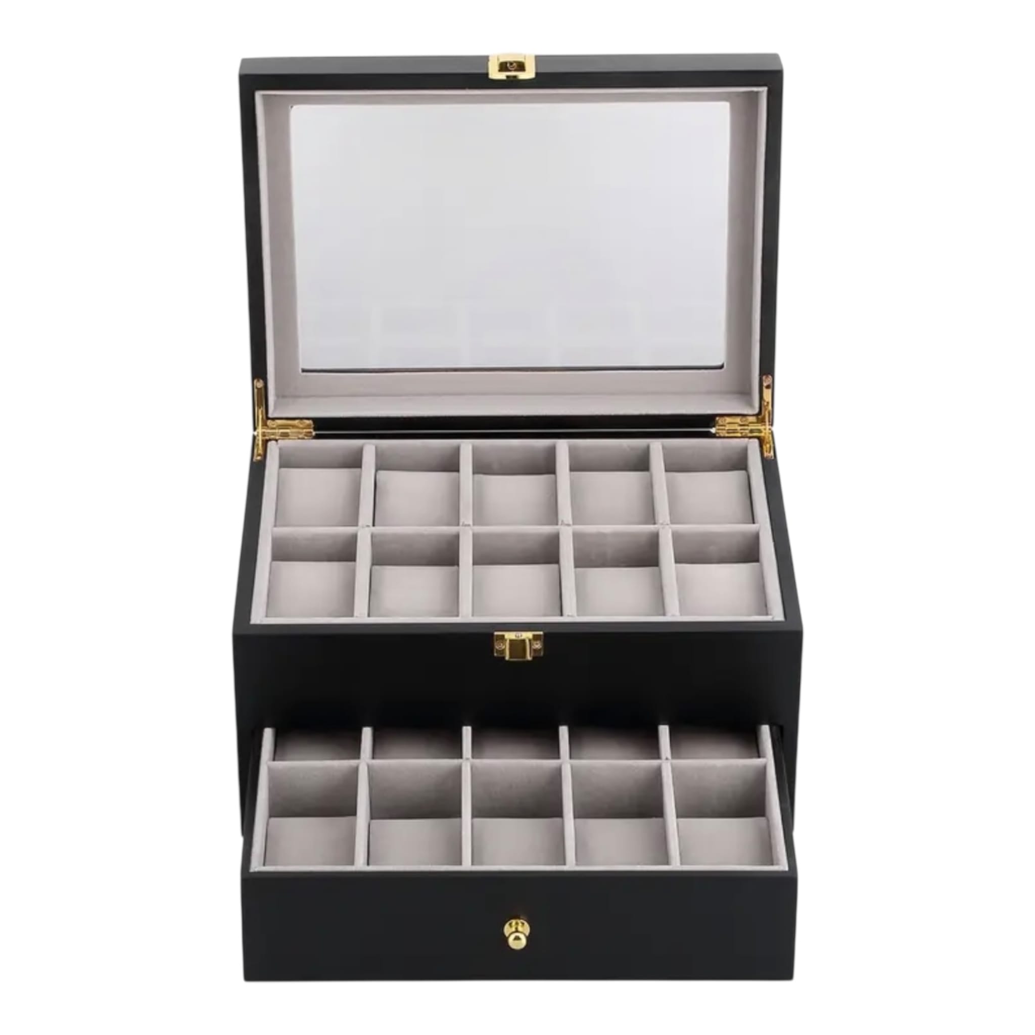 Lux Watch Box Co Watch Box 20 Signature 20 Watch Box - Piano Black