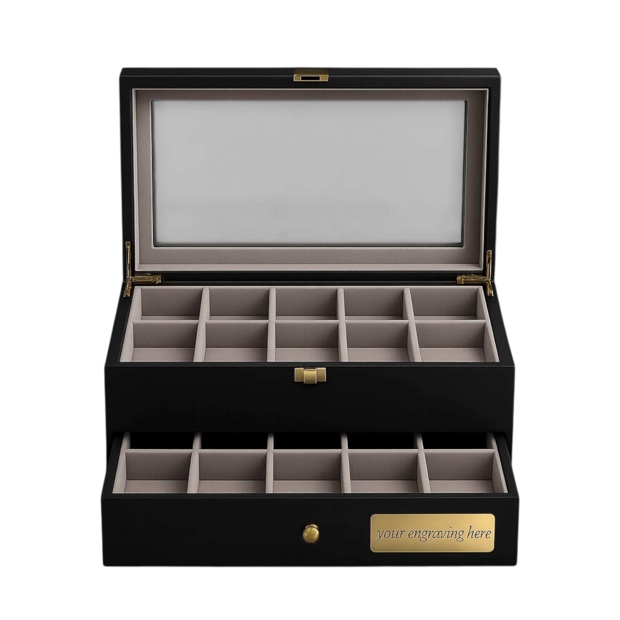 Lux Watch Box Co Watch Box 20 Signature 20 Watch Box - Piano Black