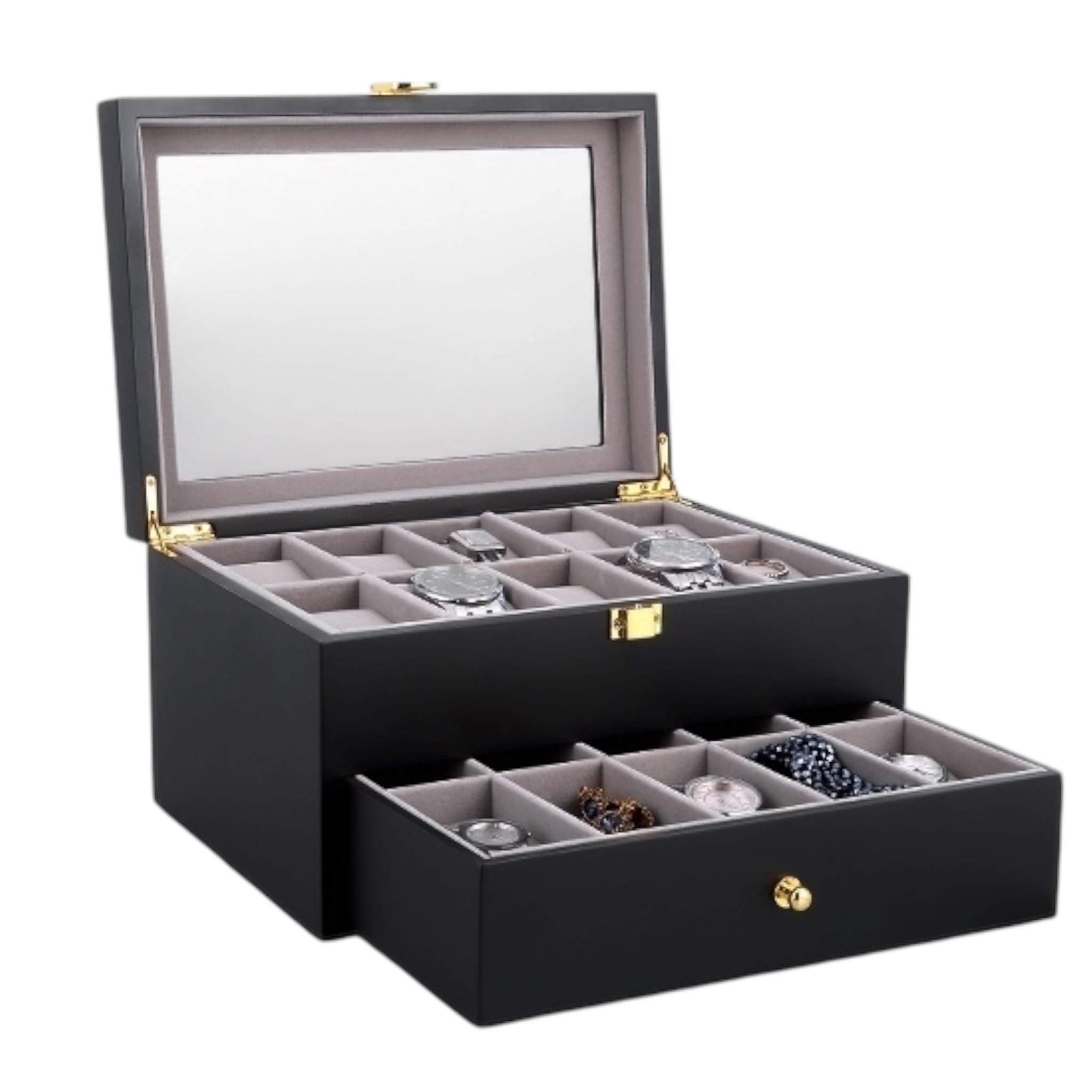 Lux Watch Box Co Watch Box 20 Signature 20 Watch Box - Piano Black