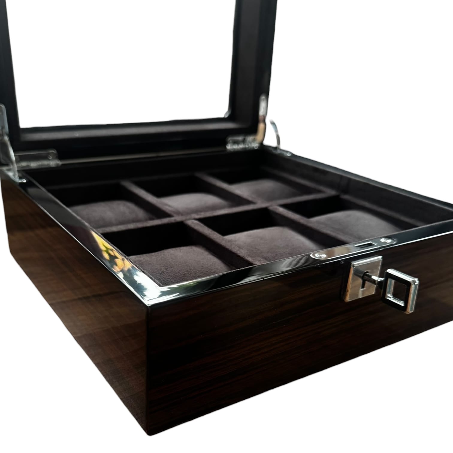 Lux Watch Box Co Watch Box 6 Heritage 6 Watch Box - Espresso Black