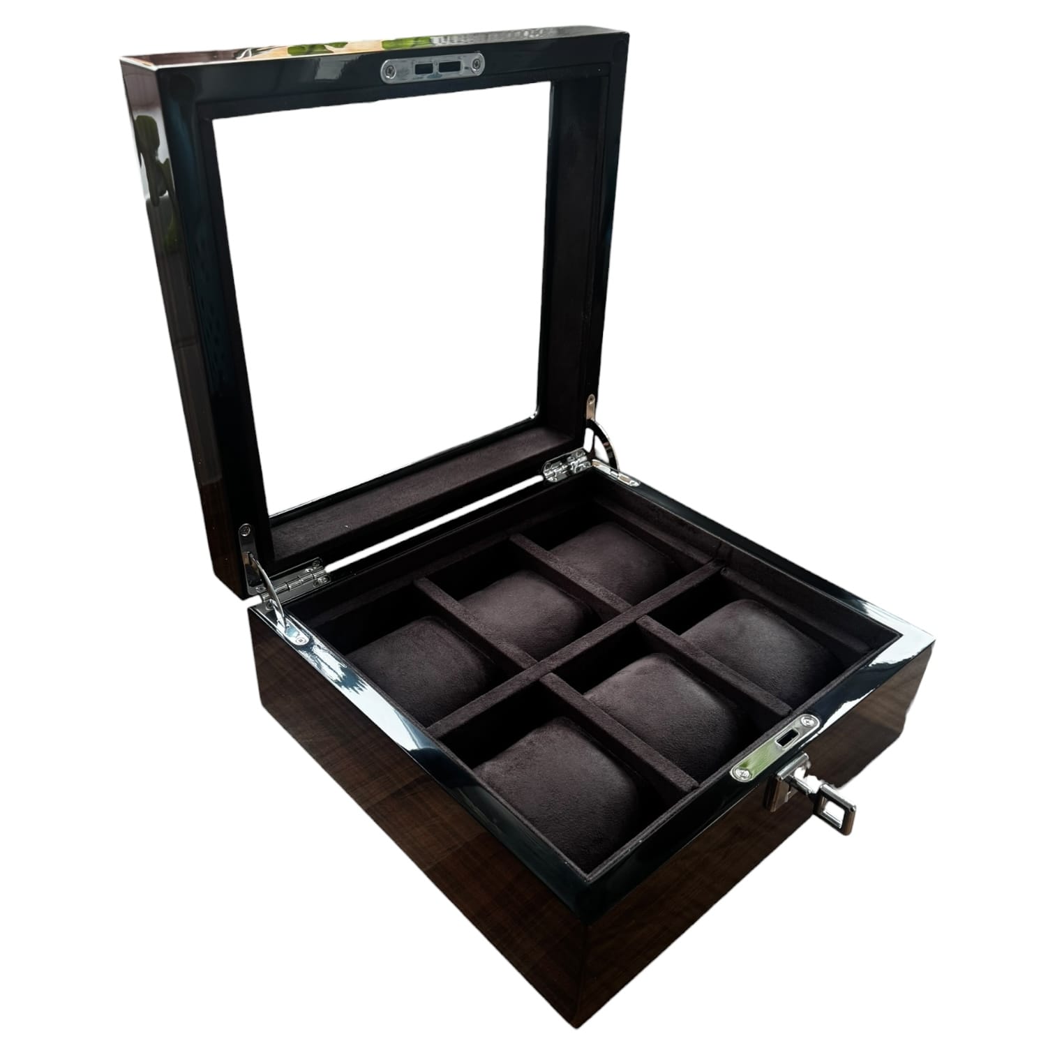 Lux Watch Box Co Watch Box 6 Heritage 6 Watch Box - Espresso Black