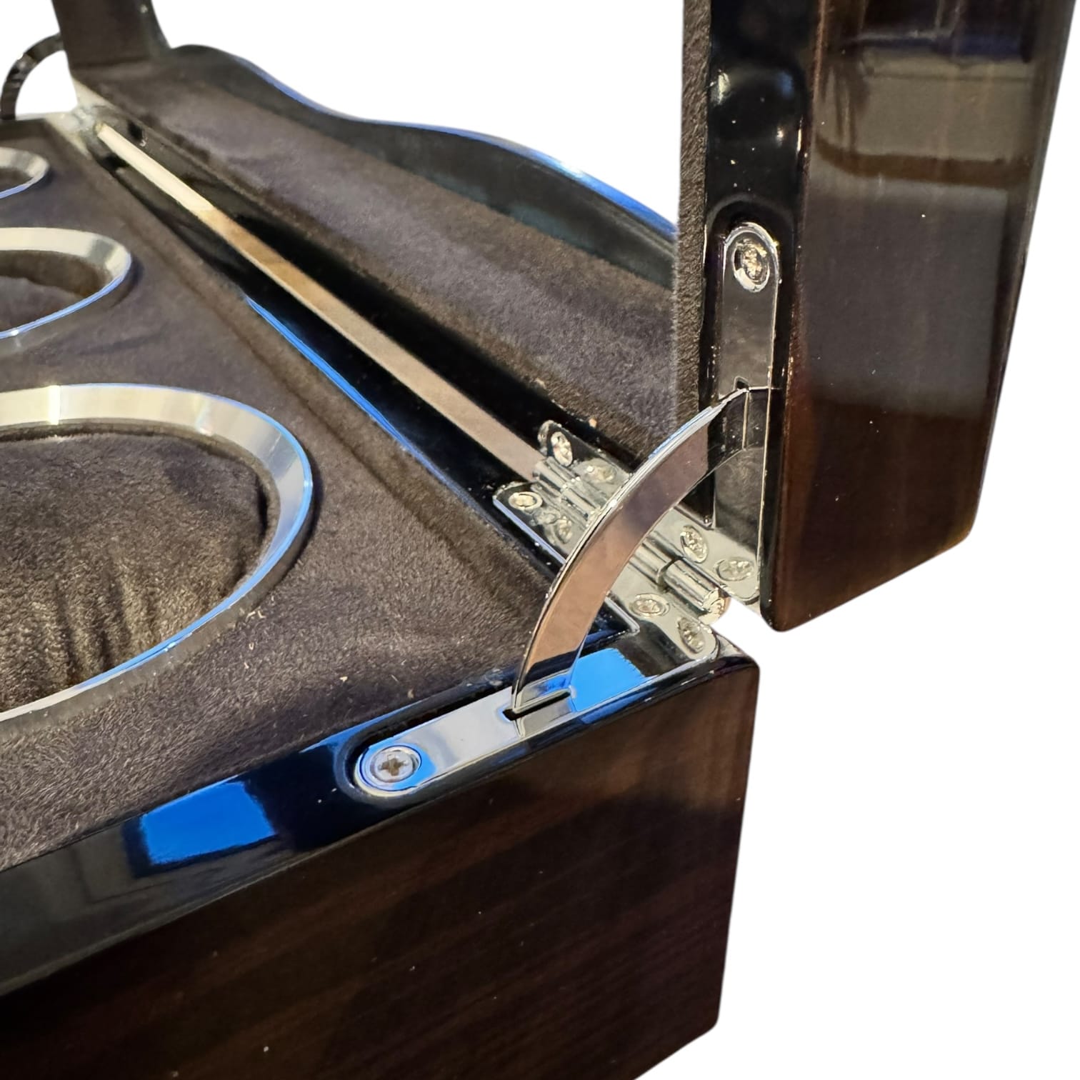 Lux Watch Box Co Watch Box 6 Vanguard Chrome 6 Watch Box - Walnut Laquered Burl