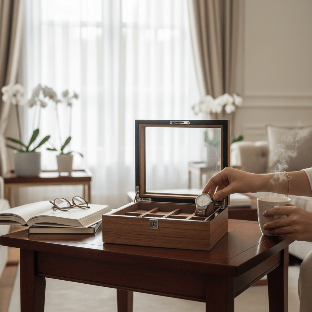 Lux Watch Box Co Watch Box 8 Heritage 8 Watch Box - Chestnut Brown