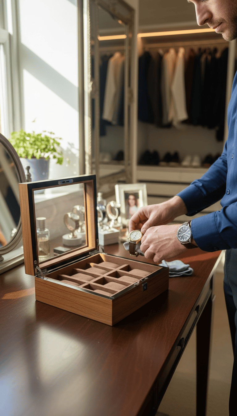 Lux Watch Box Co Watch Box 8 Heritage 8 Watch Box - Chestnut Brown