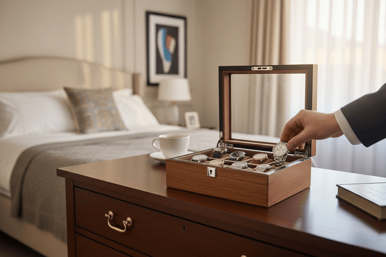 Lux Watch Box Co Watch Box 8 Heritage 8 Watch Box - Chestnut Brown