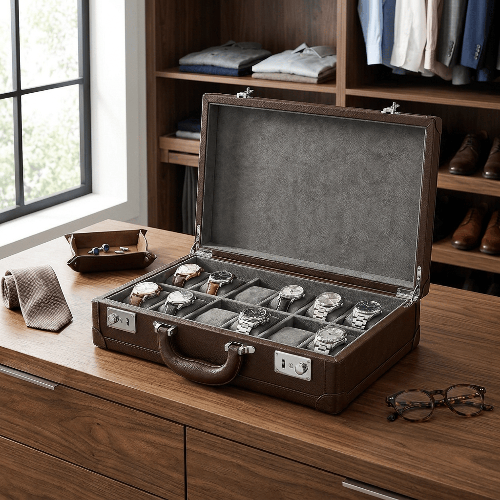 Lux Watch Box Co Watch Box Mayfair Attaché 12 Watch Case
