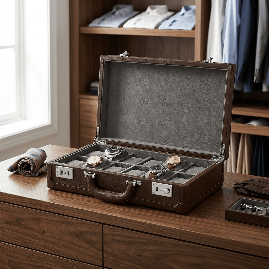 Lux Watch Box Co Watch Box Mayfair Attaché 12 Watch Case