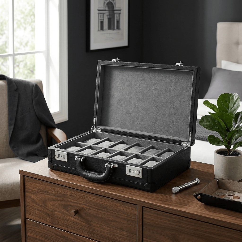 Lux Watch Box Co Watch Box Mayfair Attaché 12 Watch Case