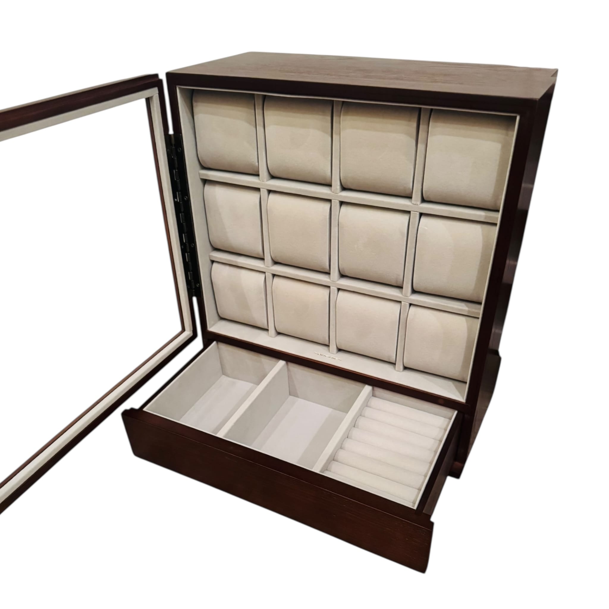 Lux Watch Box Co Watch Cabinet 12 Heritage 12 Watch Cabinet - Walnut Brown