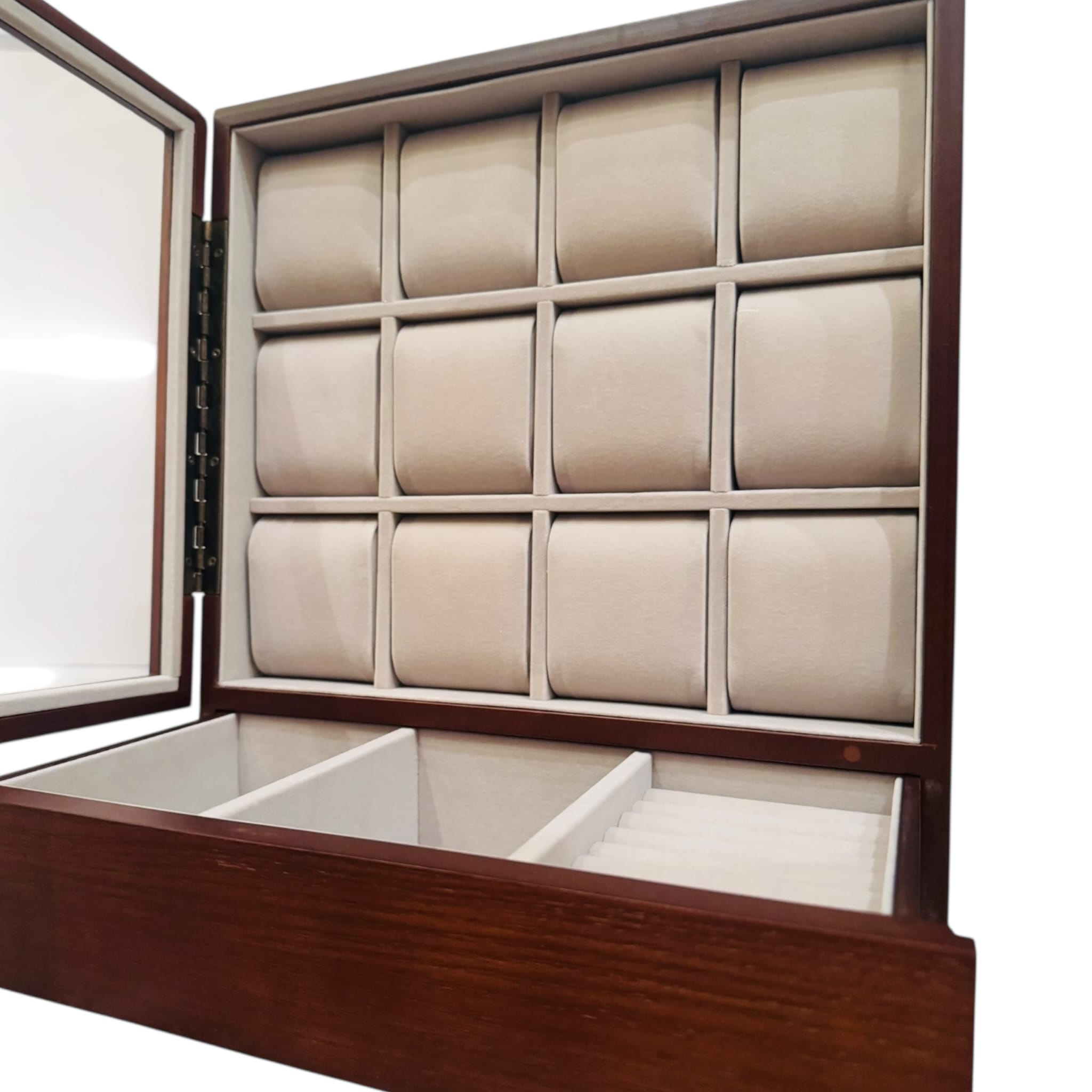 Lux Watch Box Co Watch Cabinet 12 Heritage 12 Watch Cabinet - Walnut Brown