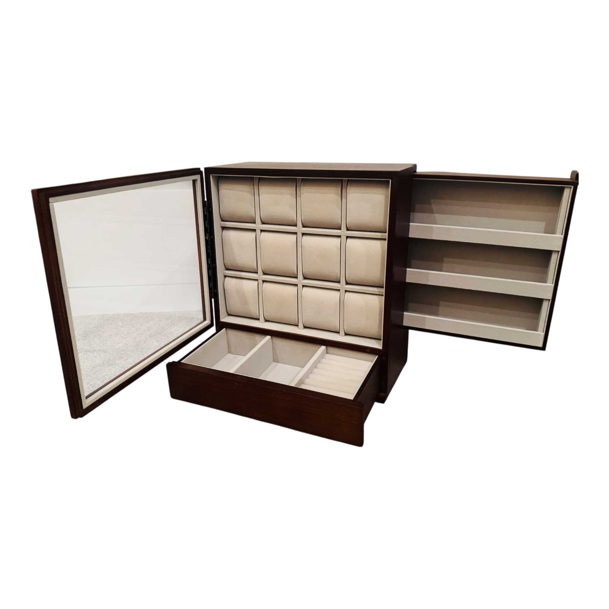 Lux Watch Box Co Watch Cabinet 12 Heritage 12 Watch Cabinet - Walnut Brown