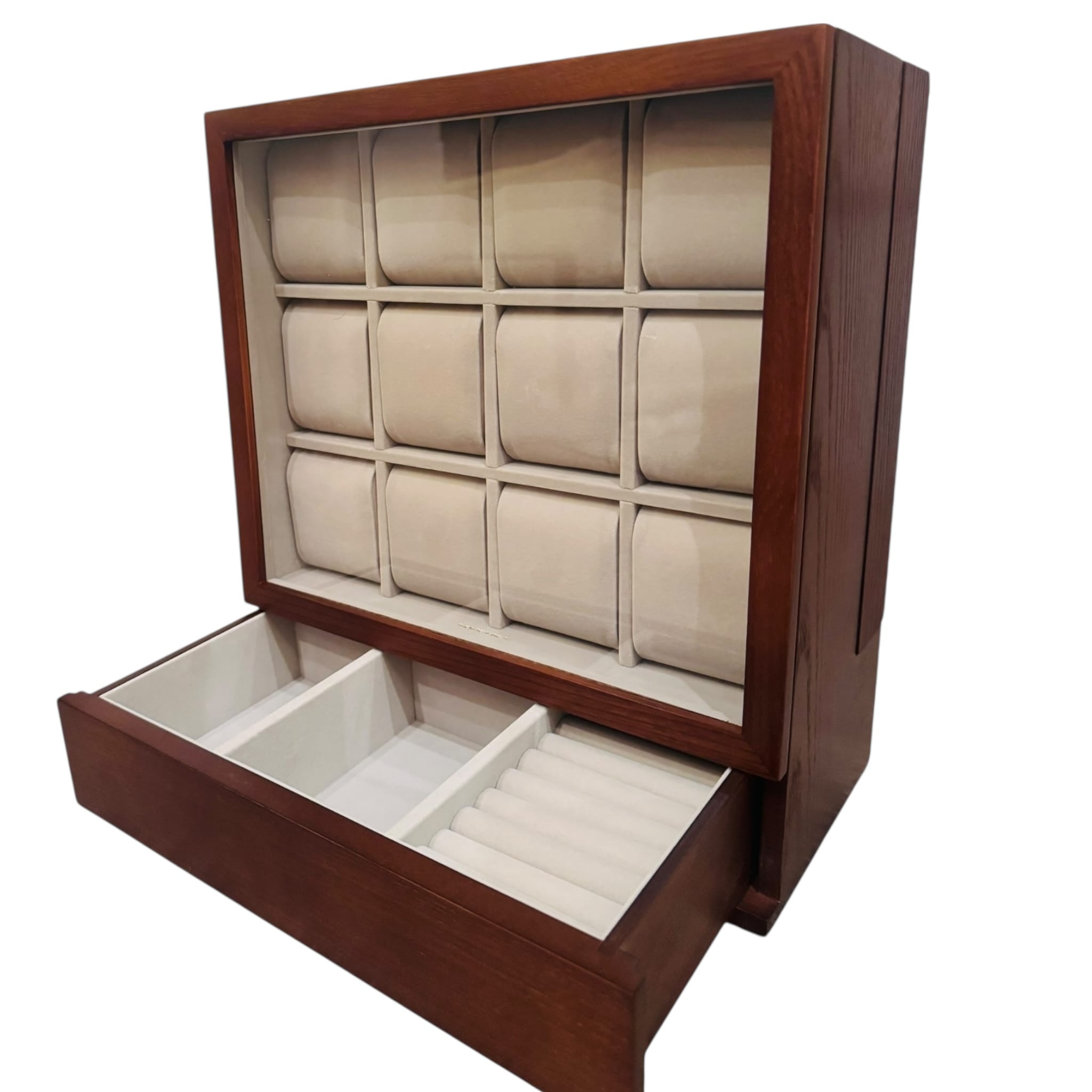 Lux Watch Box Co Watch Cabinet 12 Heritage 12 Watch Cabinet - Walnut Brown