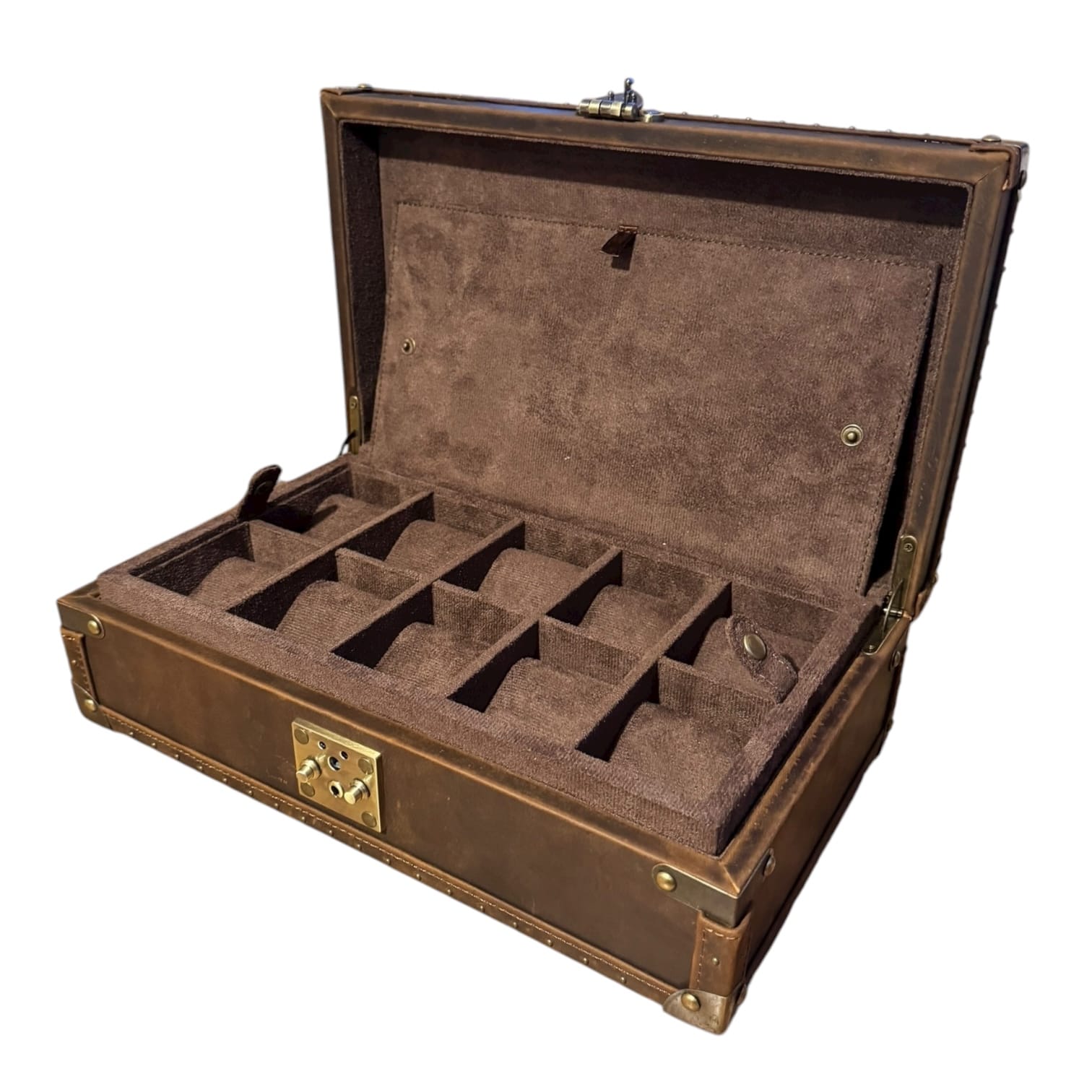 Lux Watch Box Co Watch Chest 10 Burlington 10 Watch Chest - Bourbon Leather
