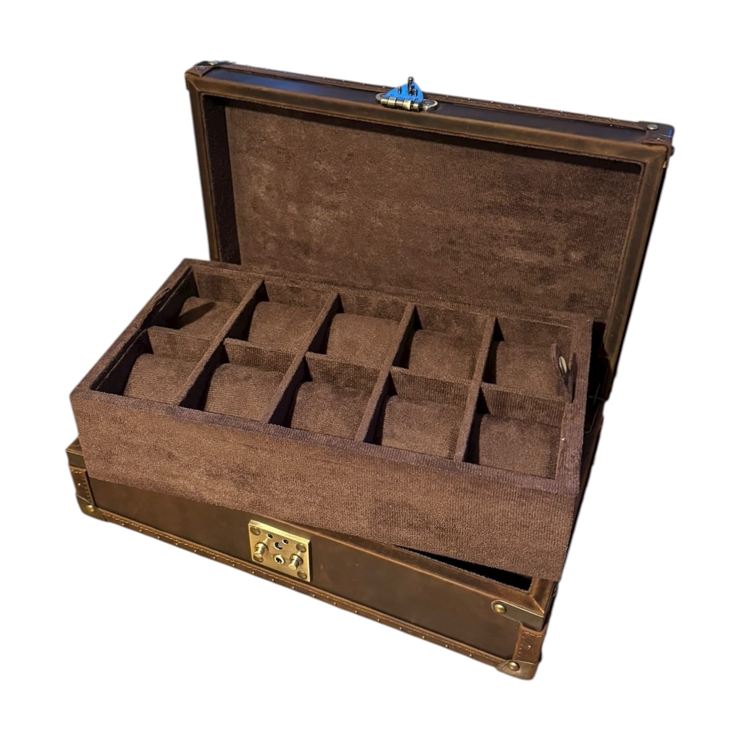 Lux Watch Box Co Watch Chest 10 Burlington 10 Watch Chest - Bourbon Leather