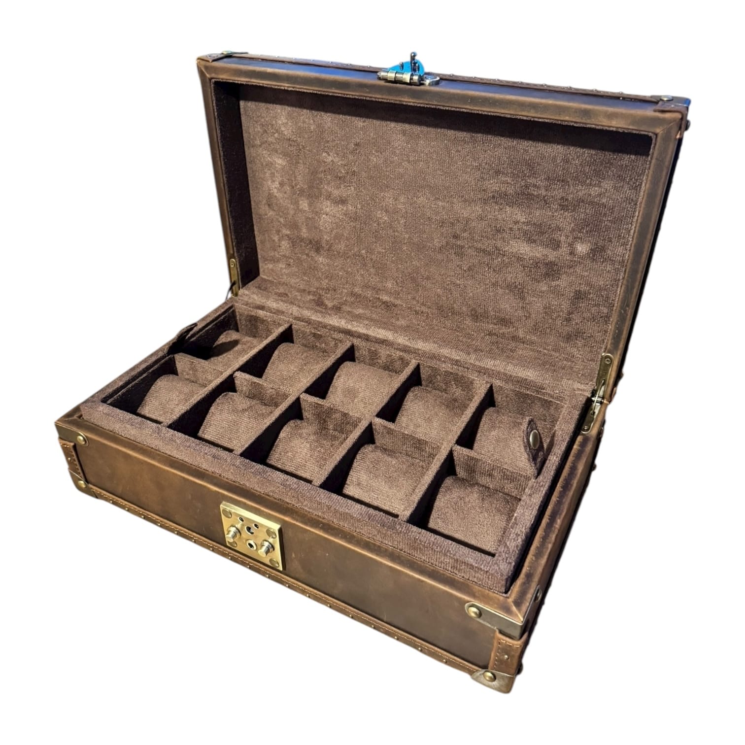 Lux Watch Box Co Watch Chest 10 Burlington 10 Watch Chest - Bourbon Leather